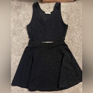 Black Sparkly Two Piece Set